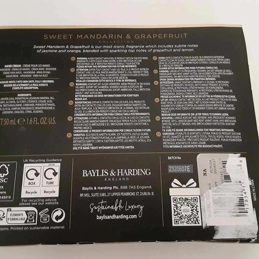 Baylis & Harding Signature Collection Mandarin & Grapefruit Set Of 3 Hand Creams